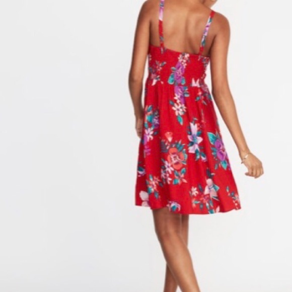 Old Navy( Red Floral dress) - Picture 2 of 2
